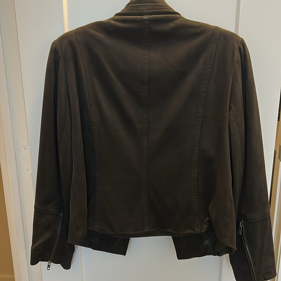 Vex Collection Dark Navy Blue Women's Jacket zipper on both wrist size 38 velvet - Picture 2 of 8